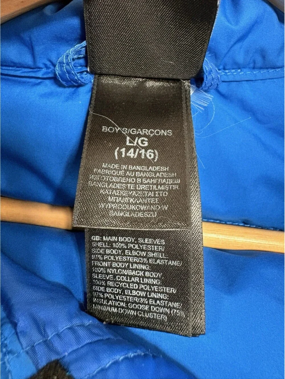 North Face Crimptastic Jacket Boys Large Blue Black Down Puffer Pertex Quantum